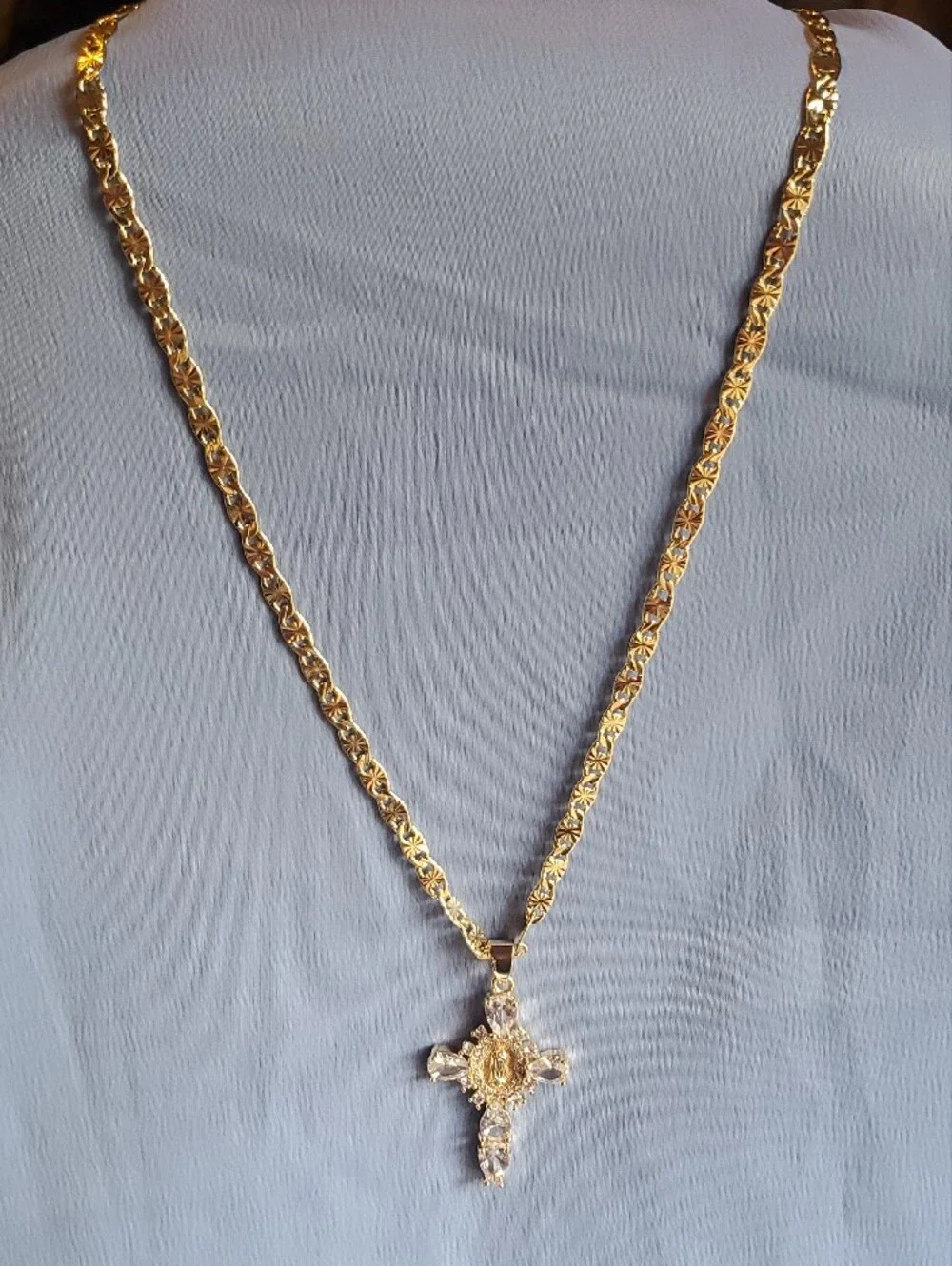 14k Gold Filled Cross Pendant w/ 20